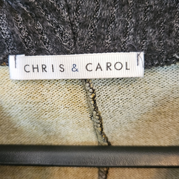 Chris & Carol Plaid Poncho Sweater in Mustard, Black & Red - Picture 3 of 4